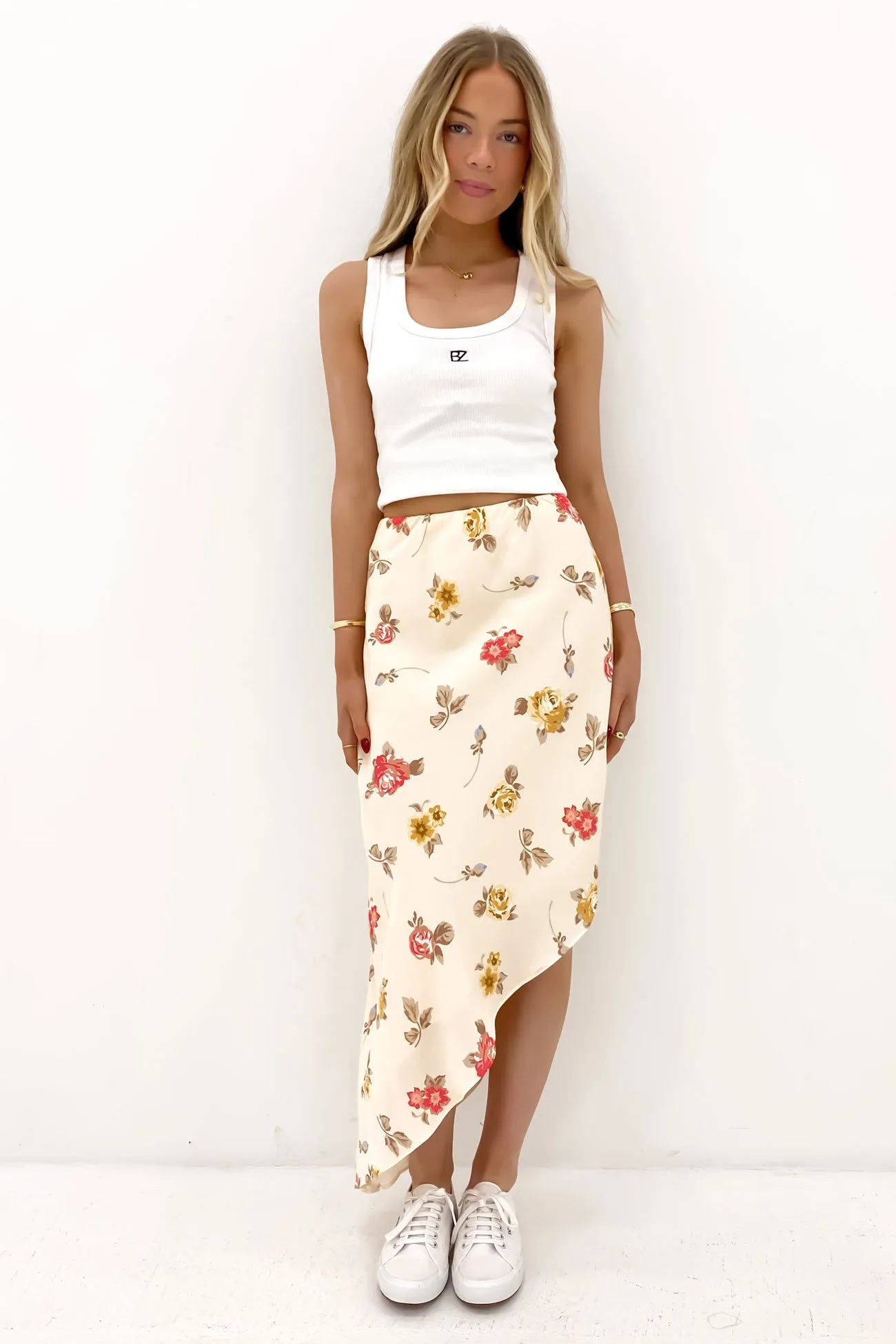 Madelyn Asymmetric Skirt Print Relaxed Style Simple Comfort