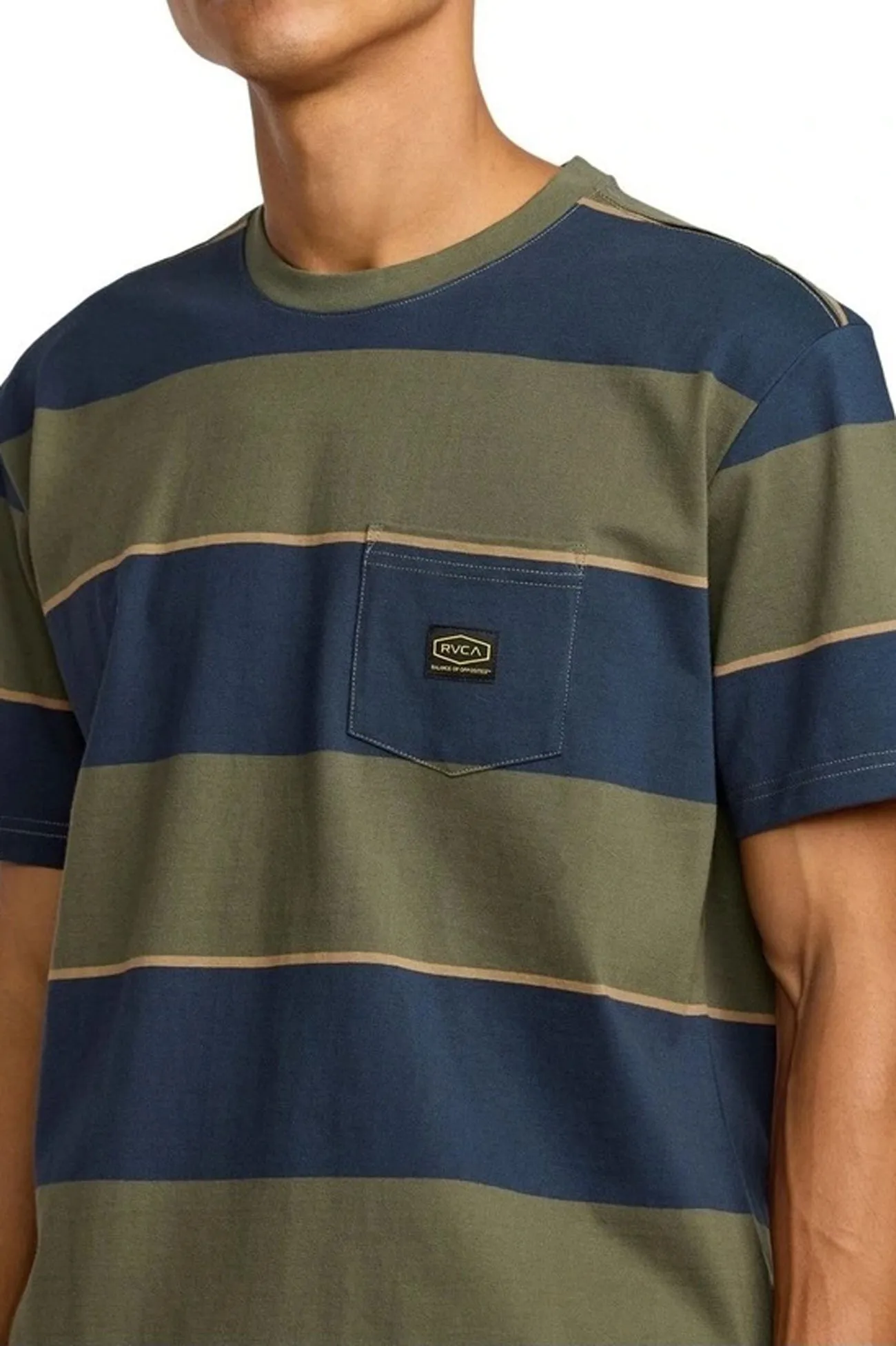 Dayshift Stripe Short Sleeve Moody Blue Minimal Style Trend