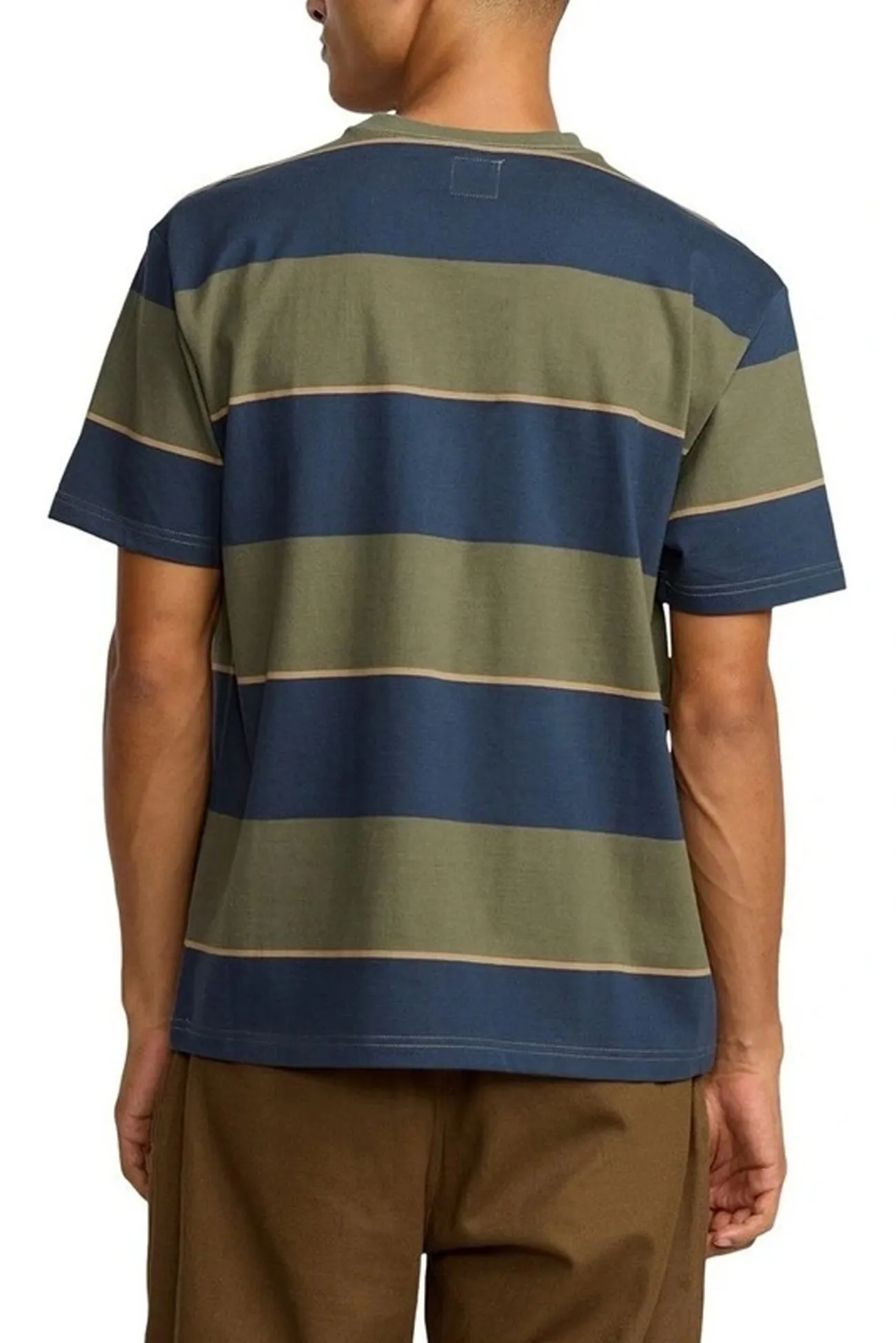 Compact Stitch Pattern Dayshift Stripe Short Sleeve Moody Blue
