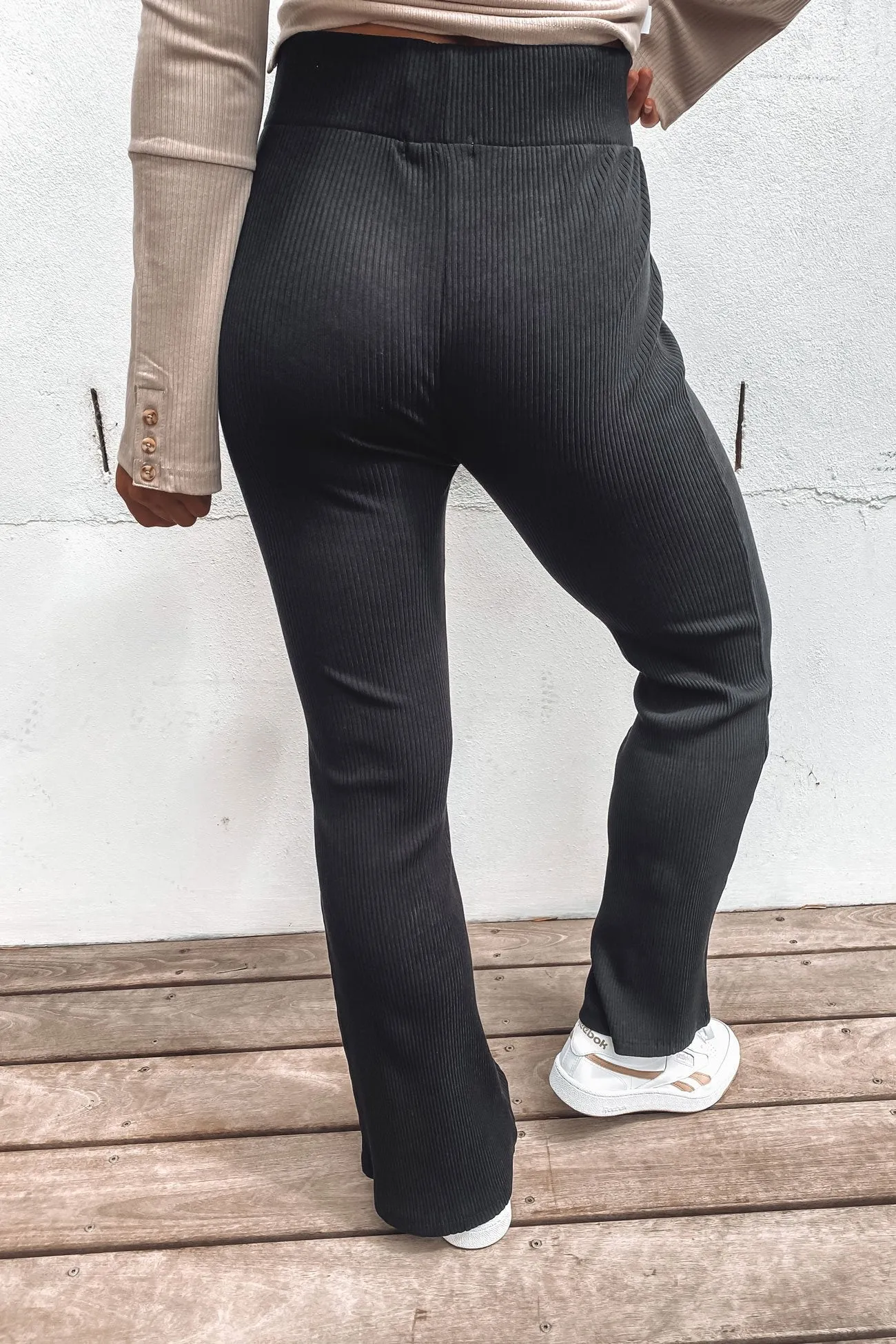 Lux Flare Pant Black Relaxed fit wear Wrinkle Free Fabric