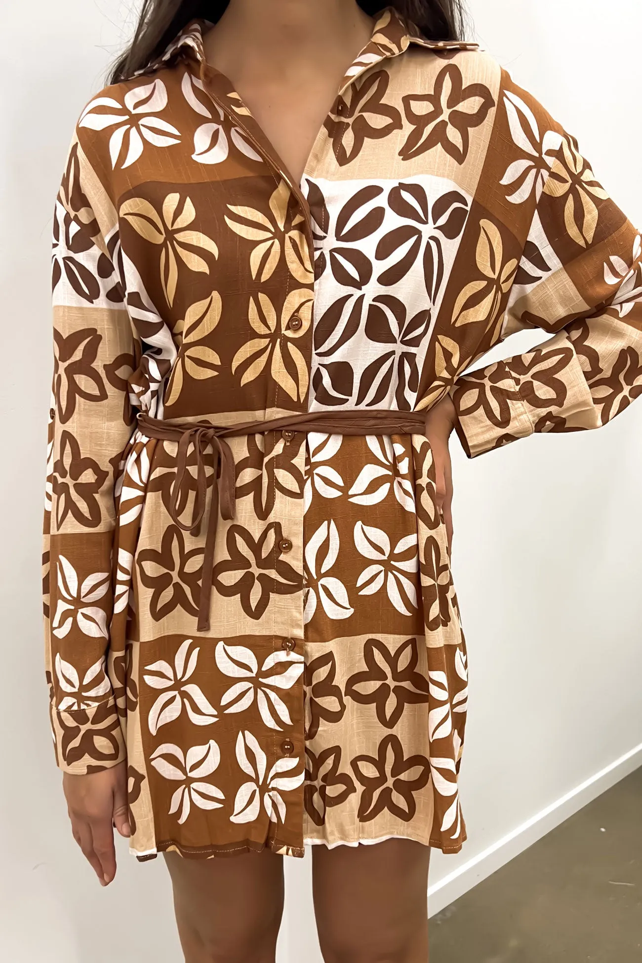 Festive Mood Zarah Mini Dress Brown Milan