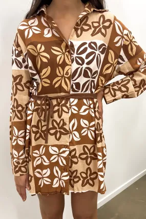 Zarah Mini Dress Brown Milan Smart Design