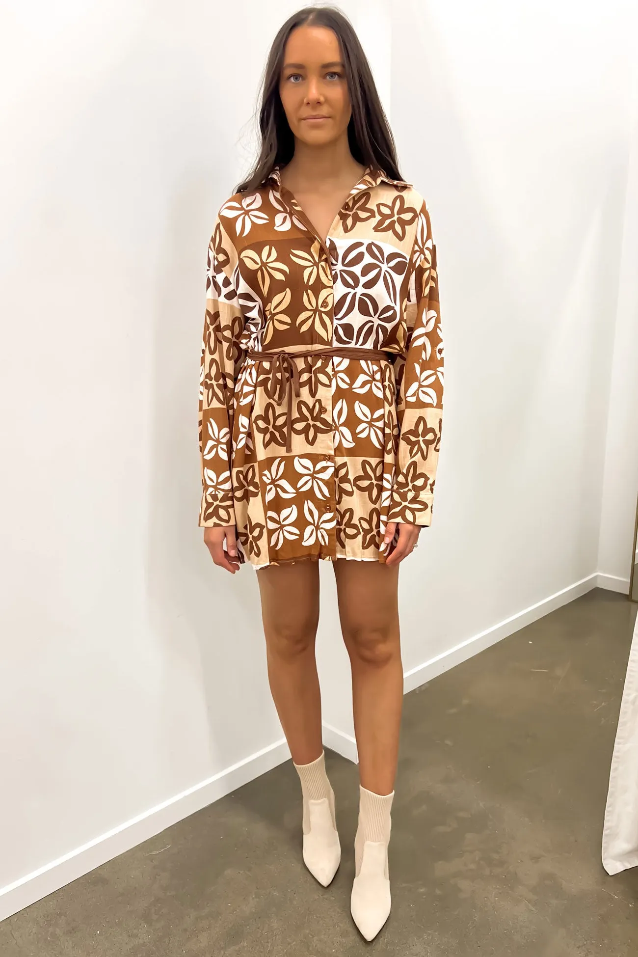 Zarah Mini Dress Brown Milan Easy Mood Sunset Glow