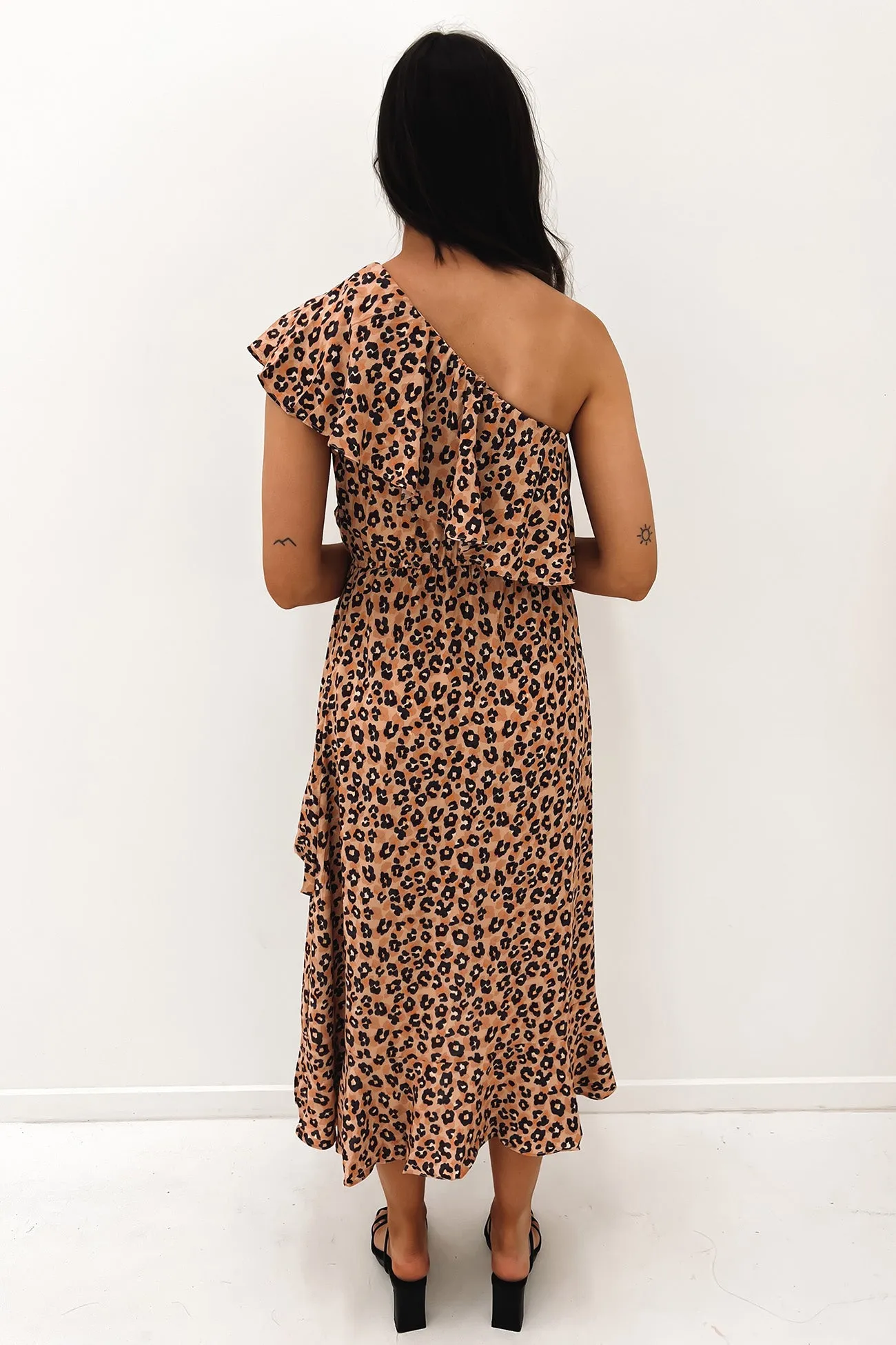 Work Ready Chic Ensemble Sandee Midi Dress Leopard