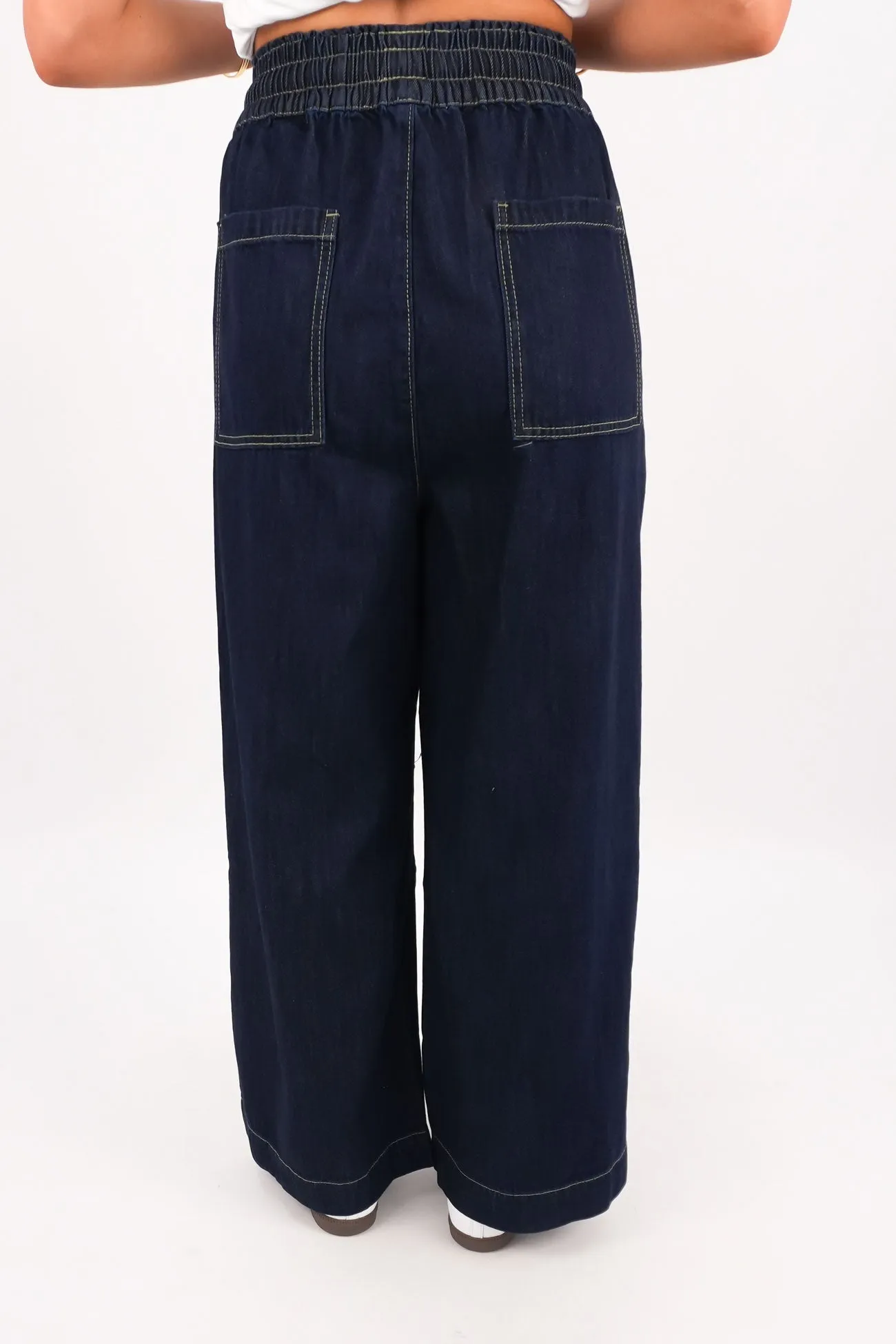 Trendy Layering Work Friendly Rana Denim Pant Indigo