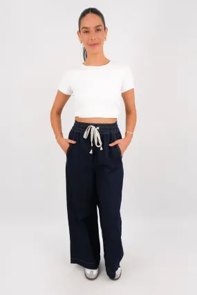 Wide Leg Active Stretch Rana Denim Pant Indigo
