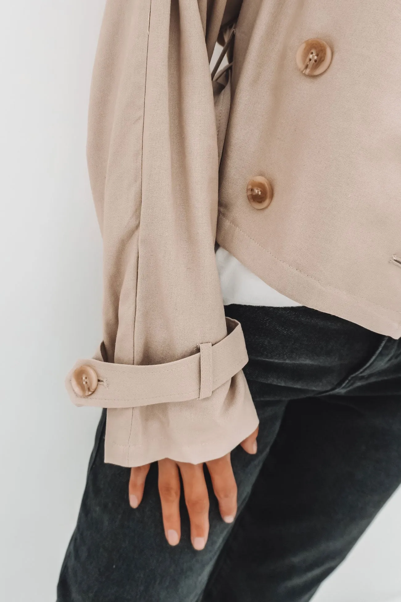Soft Touch Texture Toledo Crop Trench Bone
