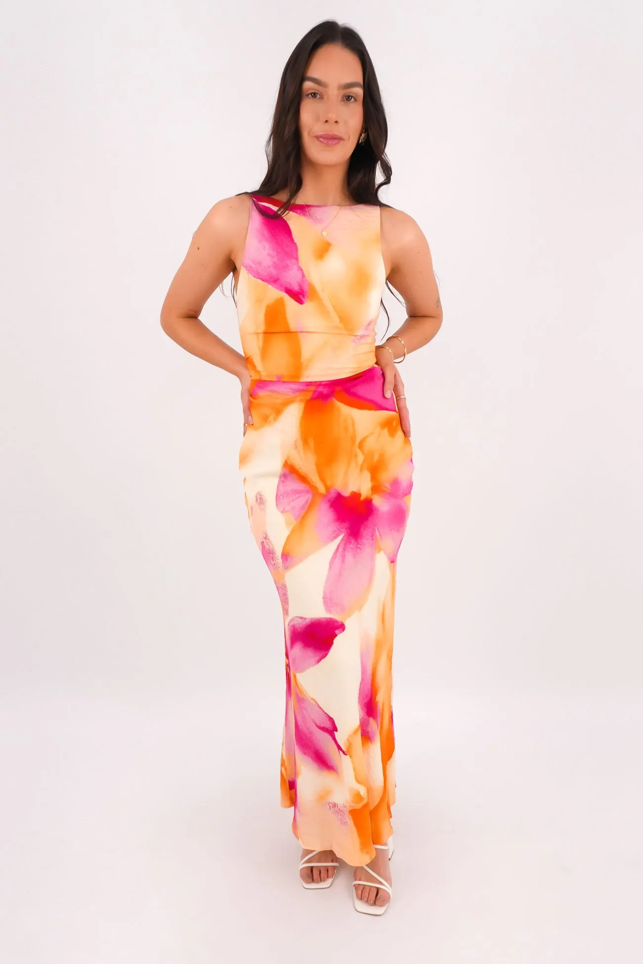Evening Classic Everyday Style Torla Maxi Dress Orange