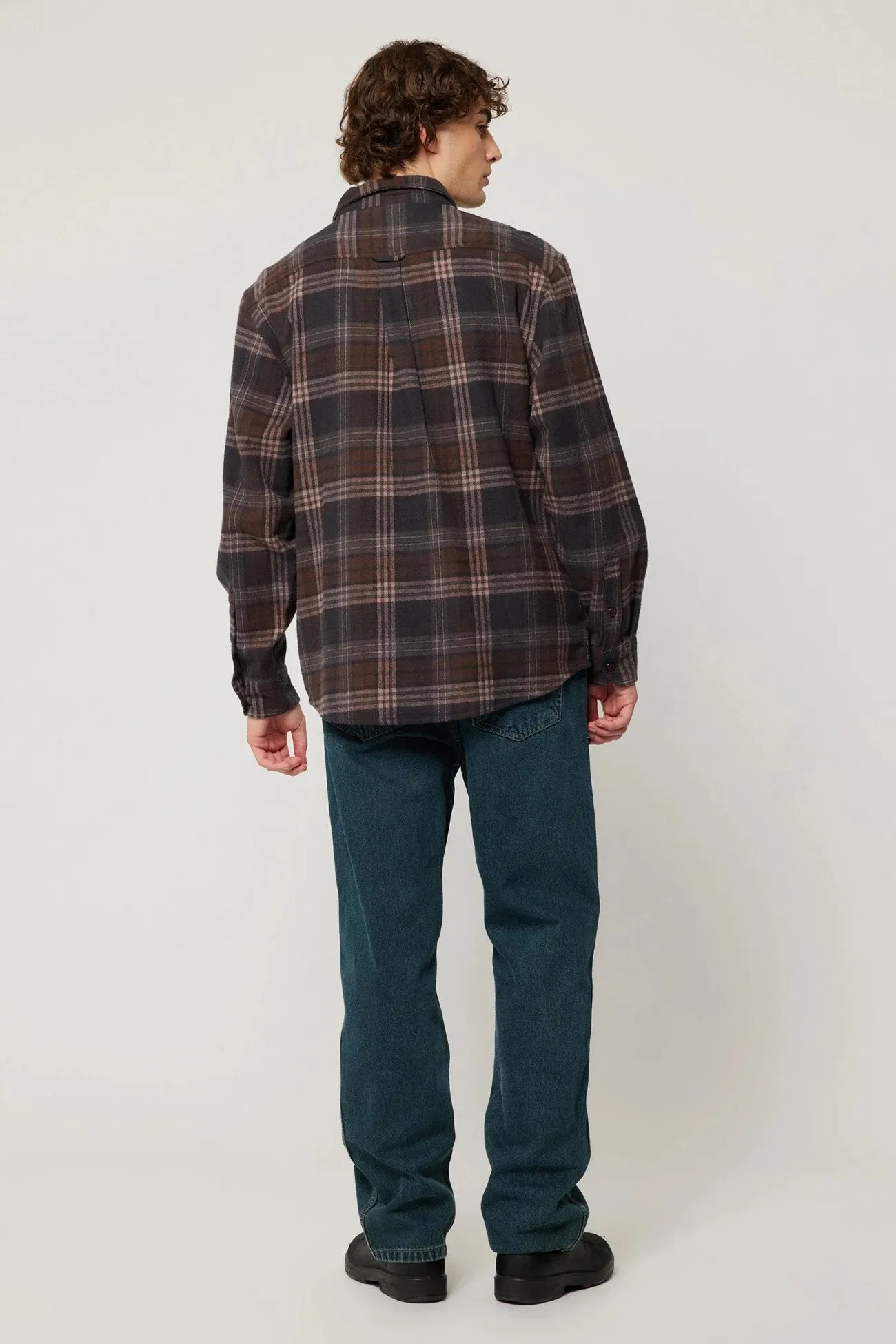 Polished Finish Trailer Check Shirt Brown Check