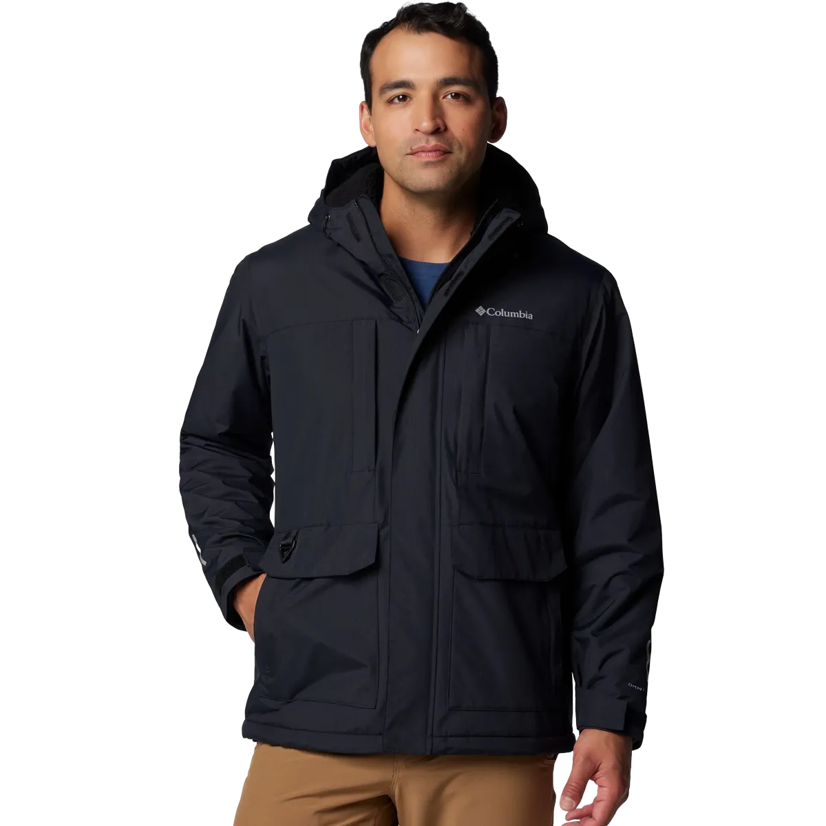 Neutral Look Layered Drape Men's Landroamer Sherpa Lined Jacket