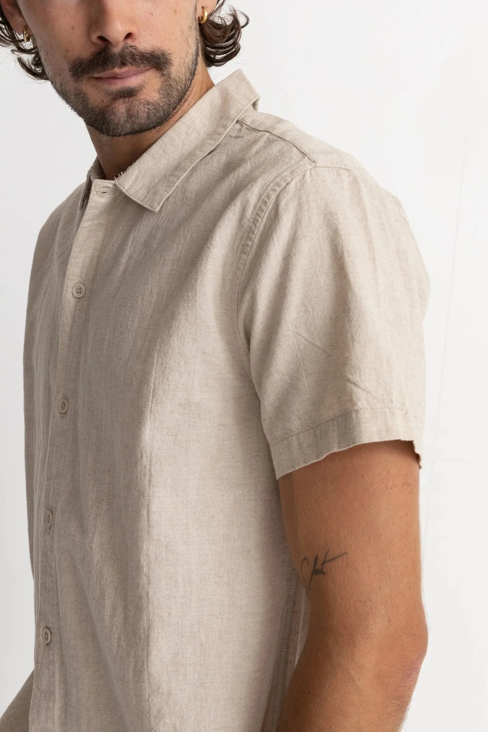 Sports Ready Classic Linen Short Sleeve Shirt Sand