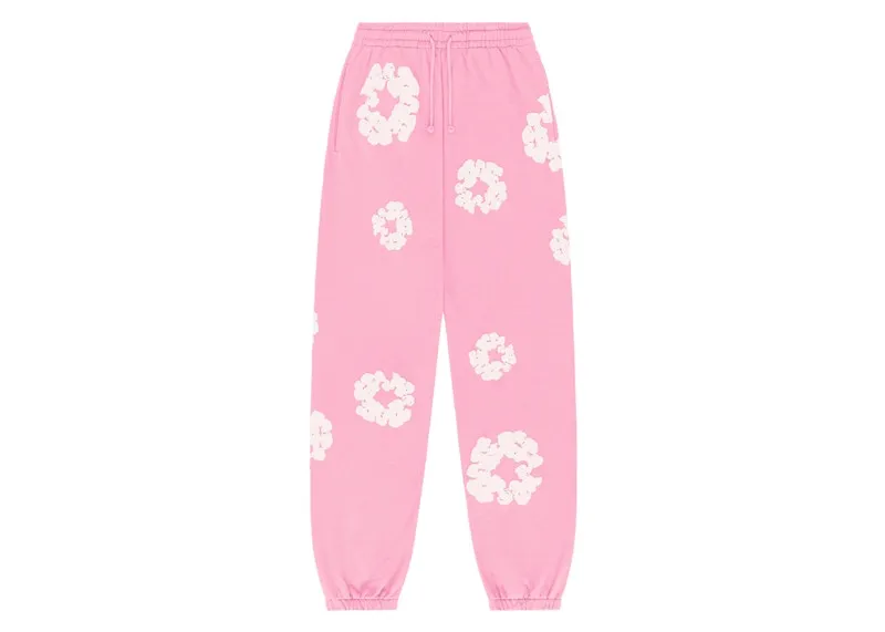 Intricate Detailing Button Closure Denim Tears The Cotton Wreath Sweatpants Pink