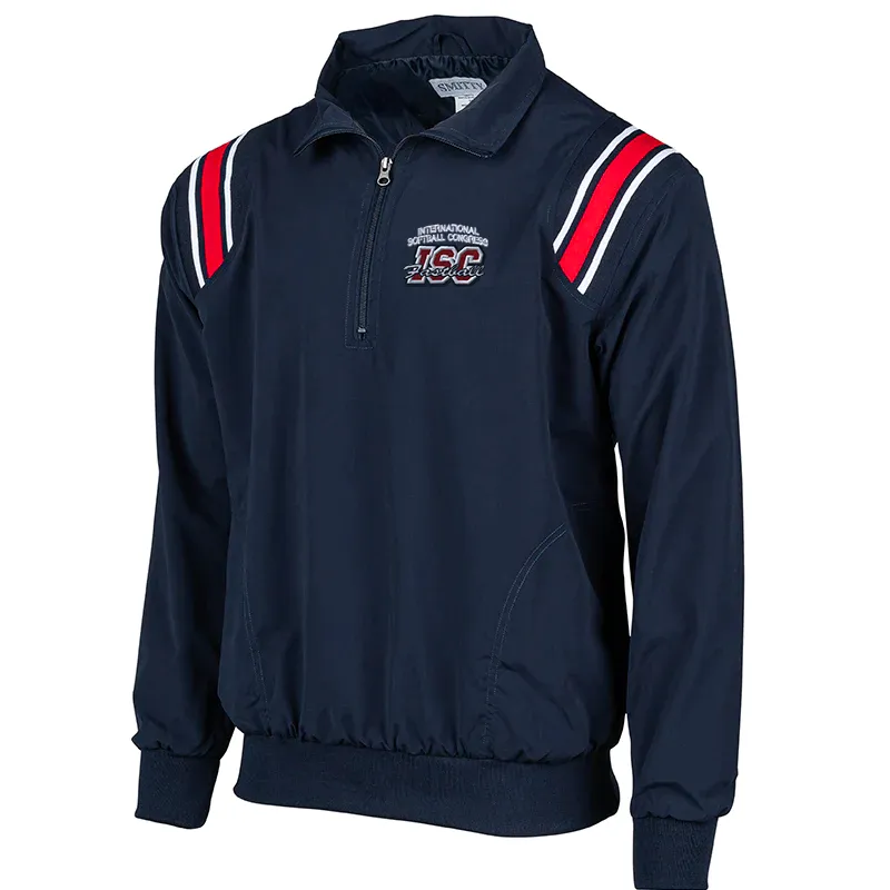 Hooded Versatile Design ISC Logo 1/2 Zip Pullover Umpire Jacket