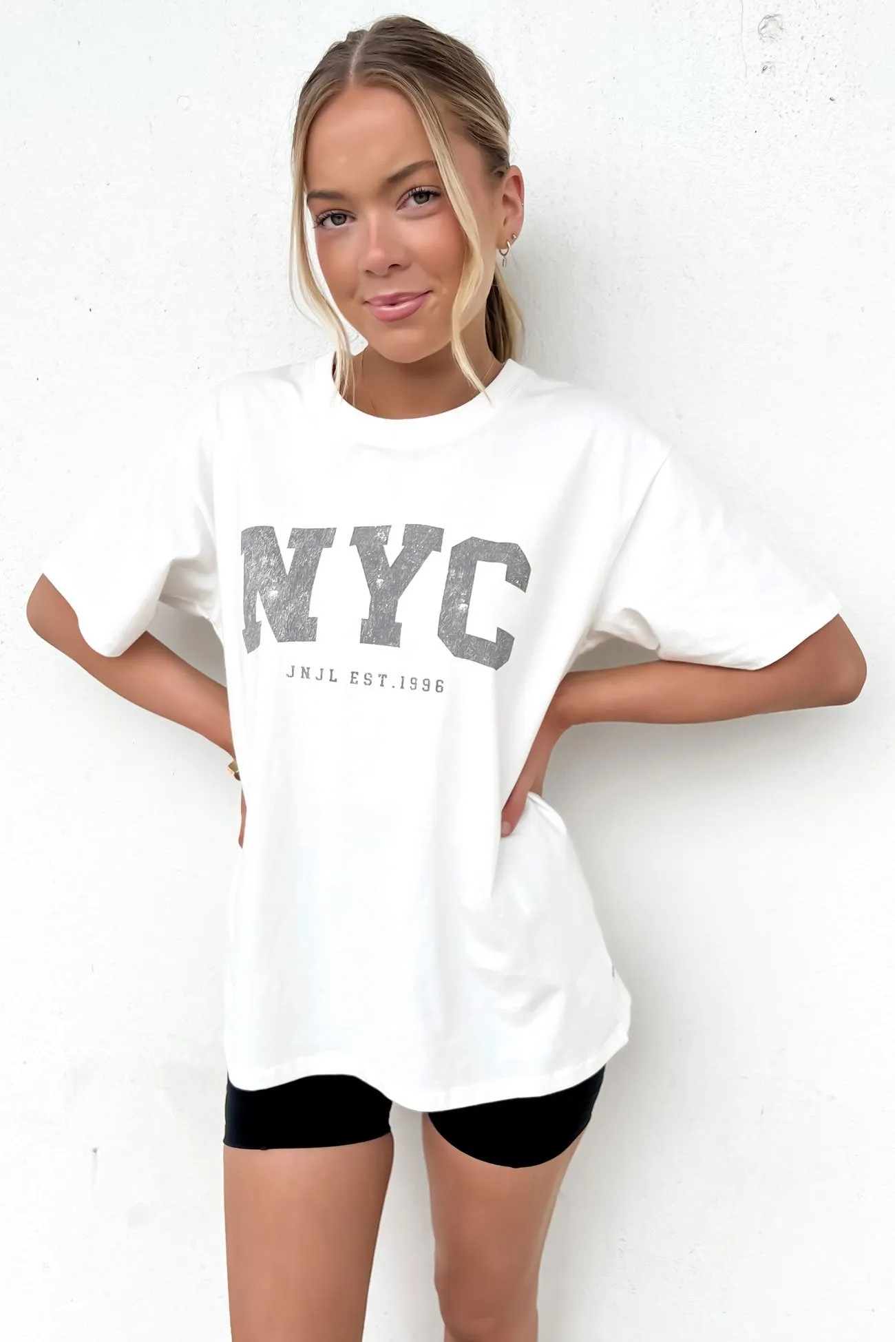 NYC Tee Vintage White Non Fading Material
