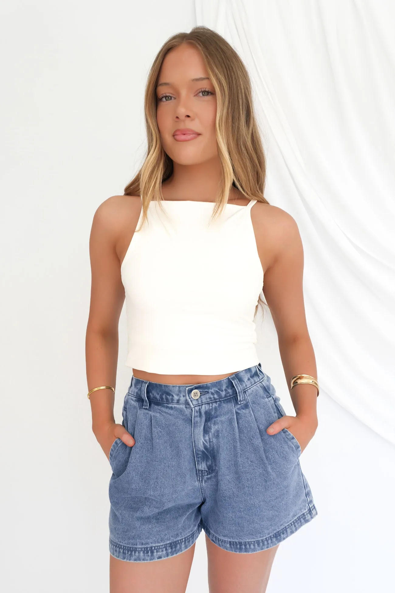 Tatum Denim Short Blue Haze Light Stretch