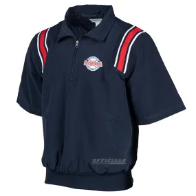 NSBUA Logo Short Sleeve Pullover Umpire Jacket Minimalist Design Stand Collar