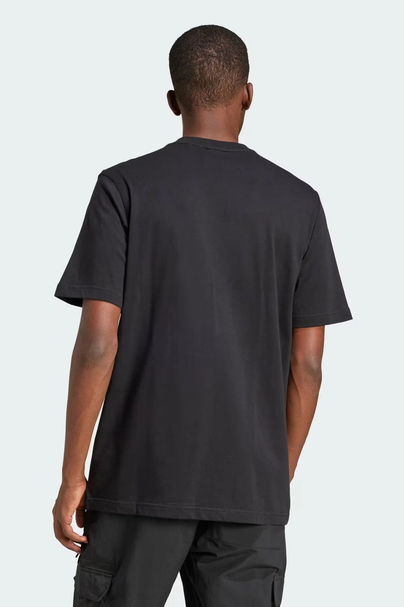 Trefoil Essential Tee Black Striped Pattern