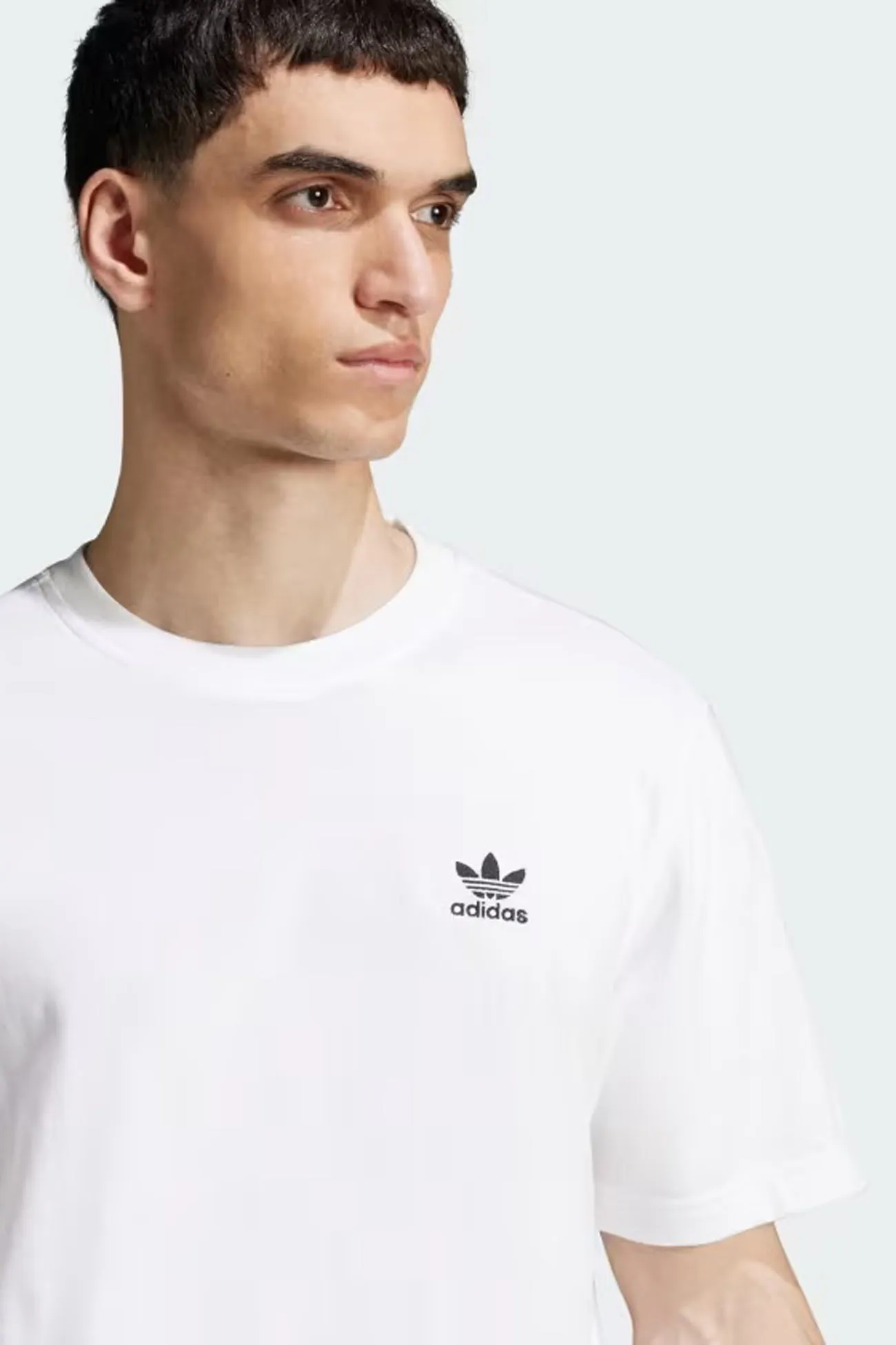 Heathered Fabric Trefoil Essential Tee White