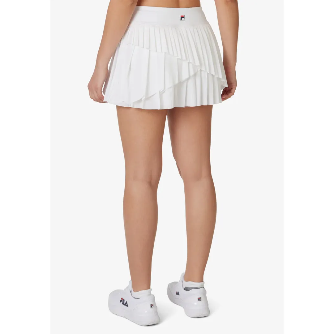 DoubleLayered Collar Kind Soul Trend Focus Fila Women's Essentials Asymmetrical Pleated Skort - White