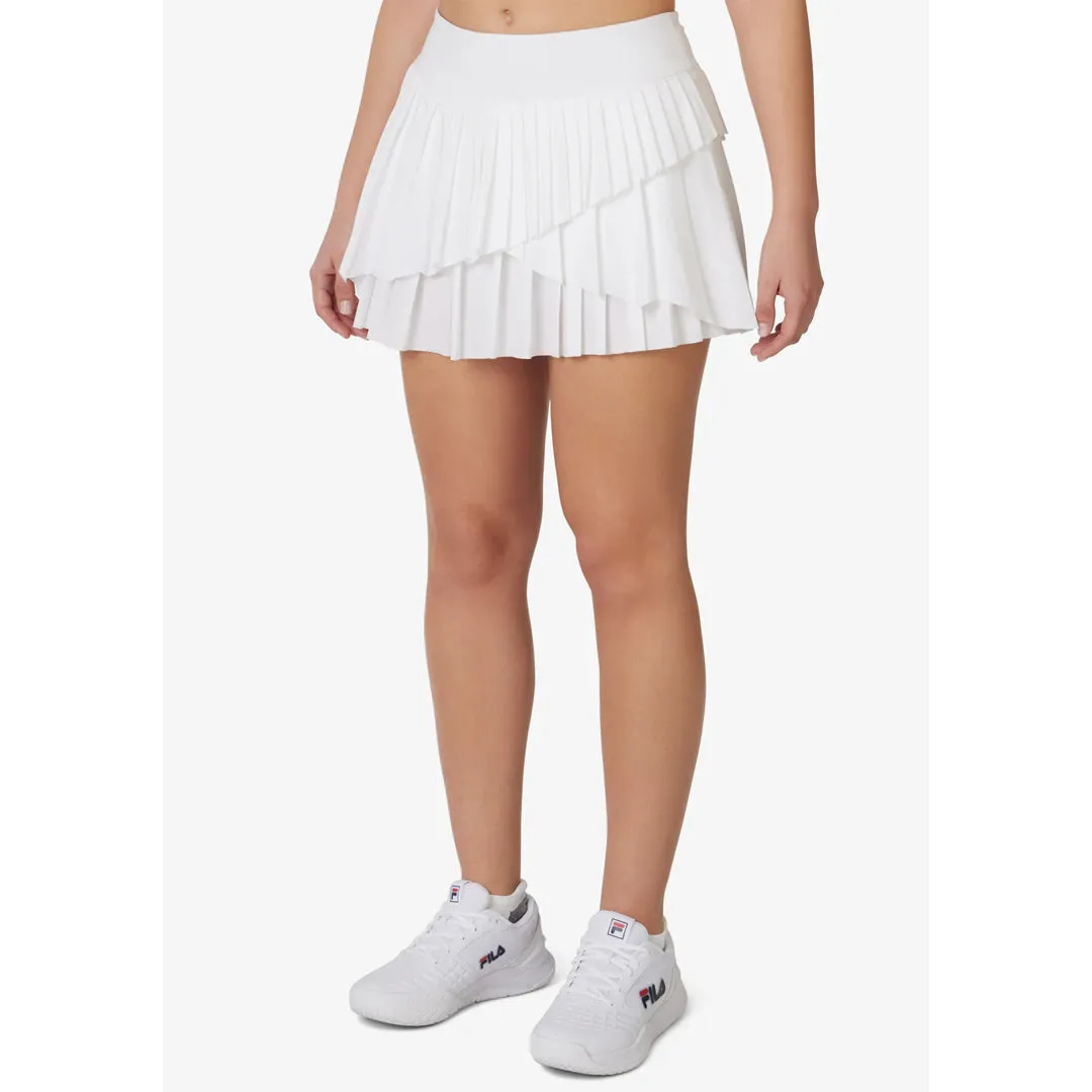 Trend Focus Fila Women's Essentials Asymmetrical Pleated Skort - White UVProtectionCloth