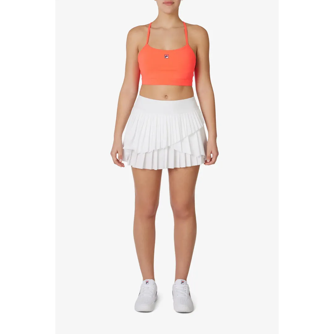 Downtown Cool Swim Easy Trend Focus Fila Women's Essentials Asymmetrical Pleated Skort - White