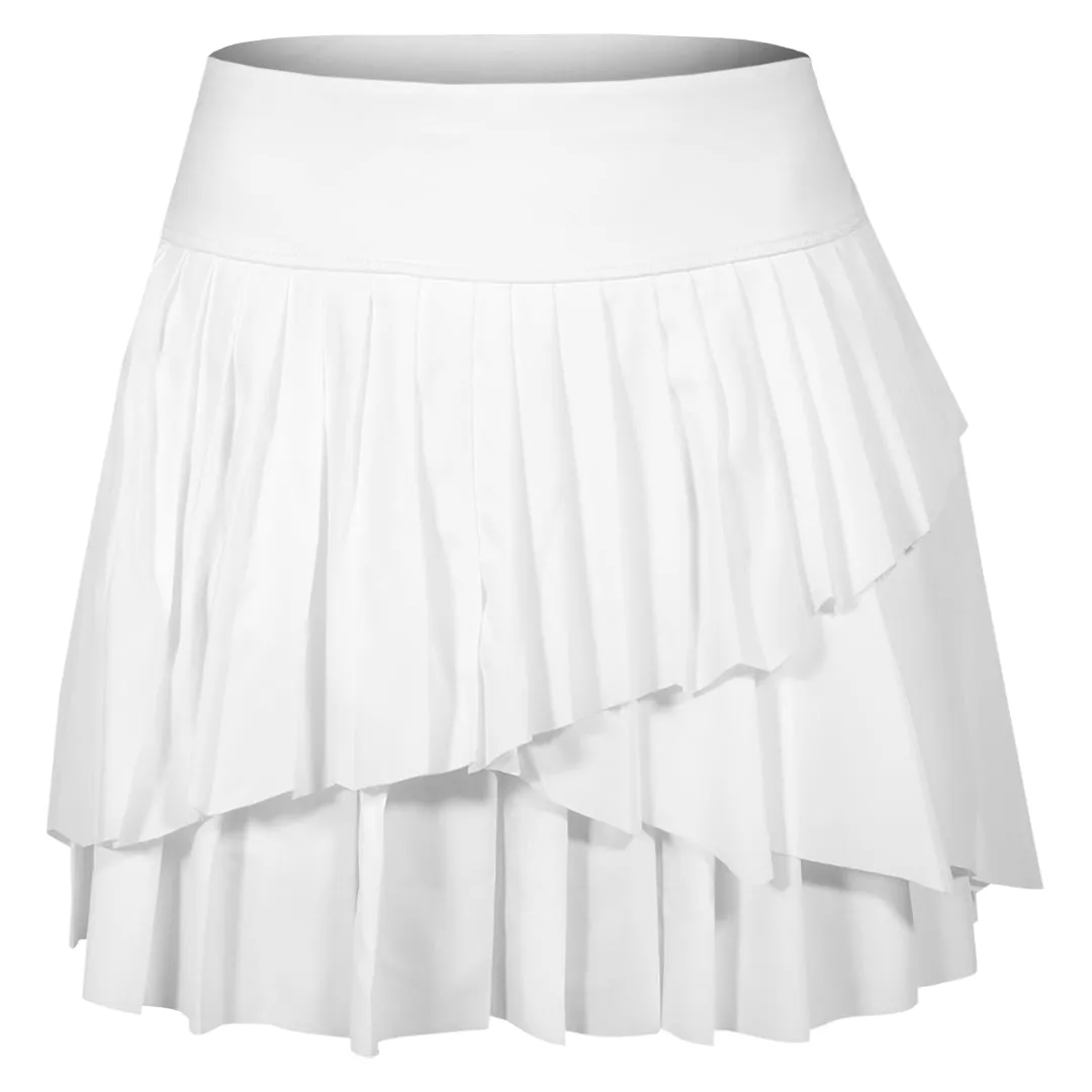 Peace Glow Trend Focus Fila Women's Essentials Asymmetrical Pleated Skort - White