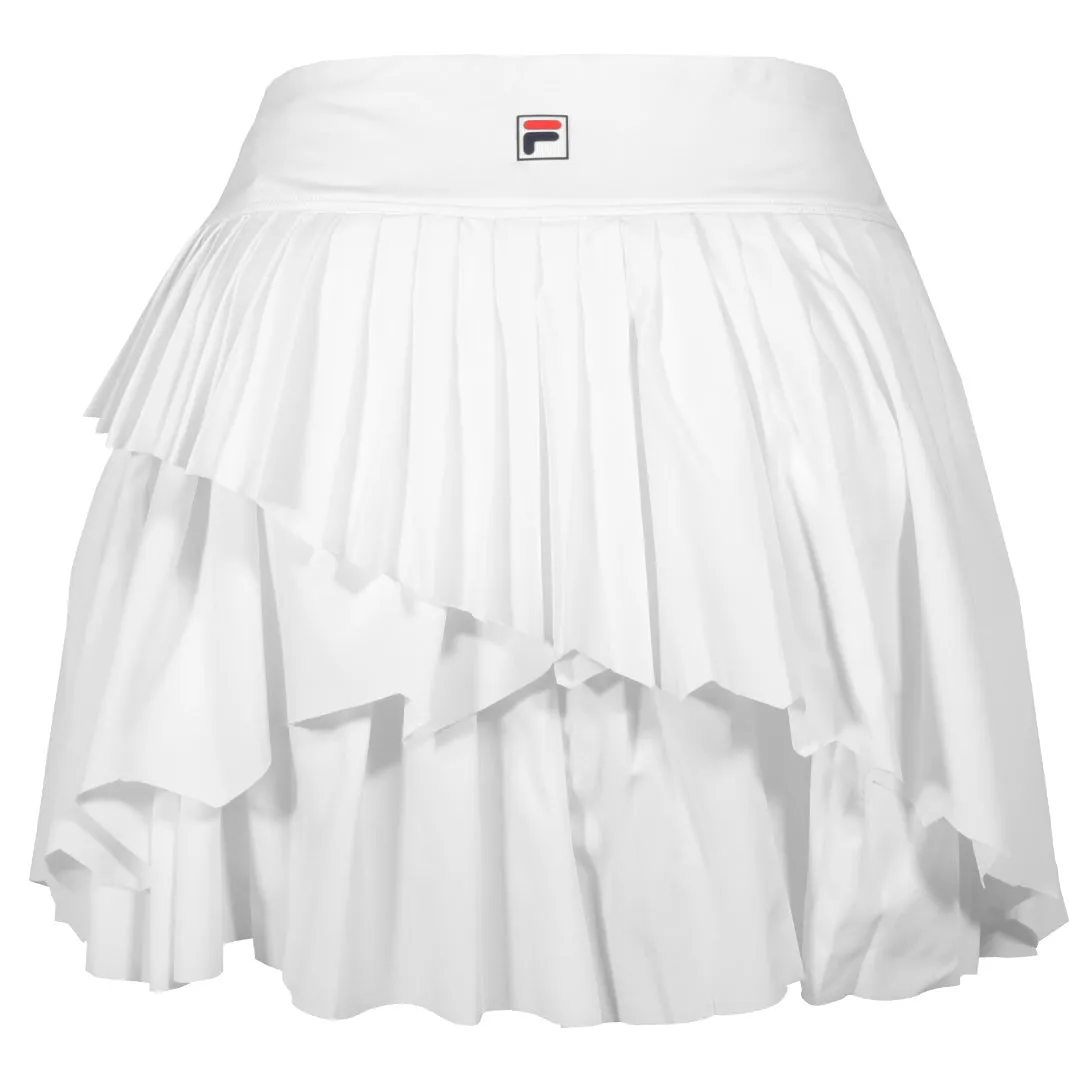 Trend Focus Fila Women's Essentials Asymmetrical Pleated Skort - White FlatlockSeaming