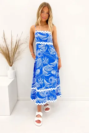 Mathilda Midi Dress Blue Hoxton Street Flex Calm Drape