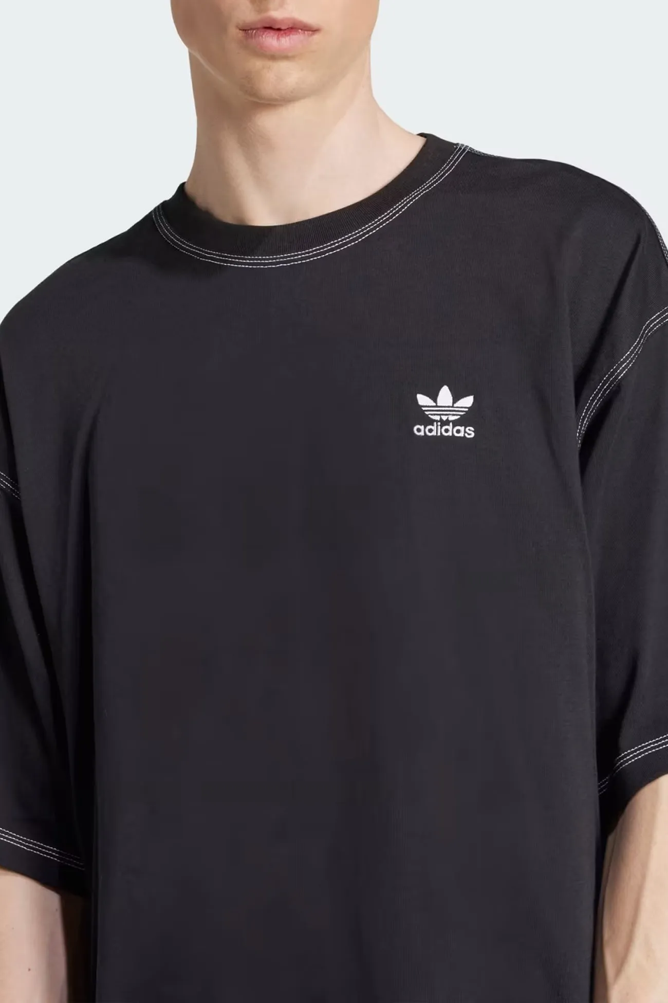 Vintage Wash Effect Essentials Tee Black