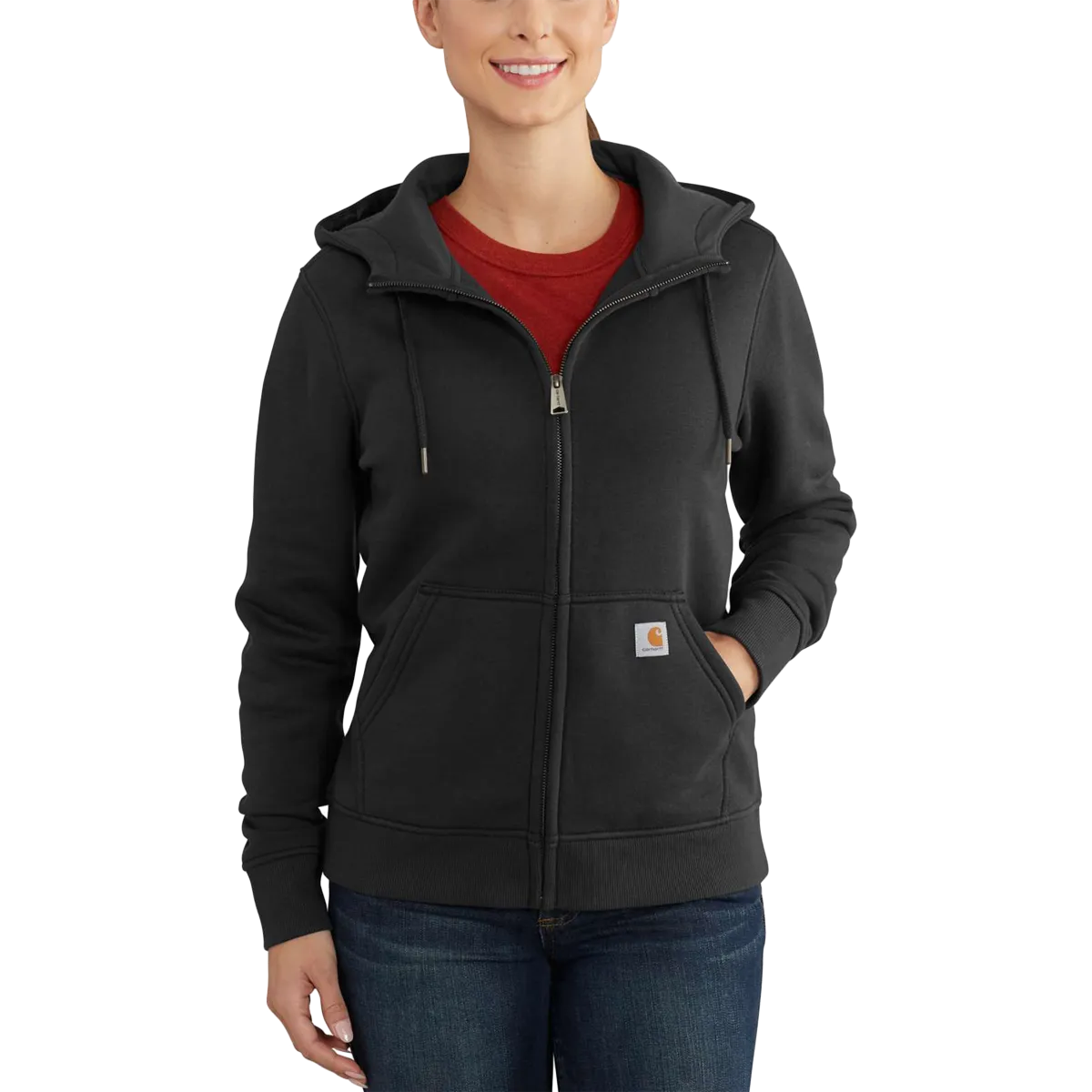 Women's Relaxed Fit Midweight Full-Zip Sweatshirt Thermal Locking Yarn Winter Comfort Layer