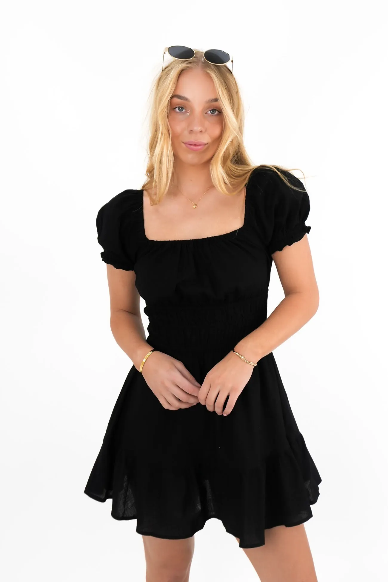 Classic Design DeepPocketStyle Essential Short Sleeve Mini Dress Black