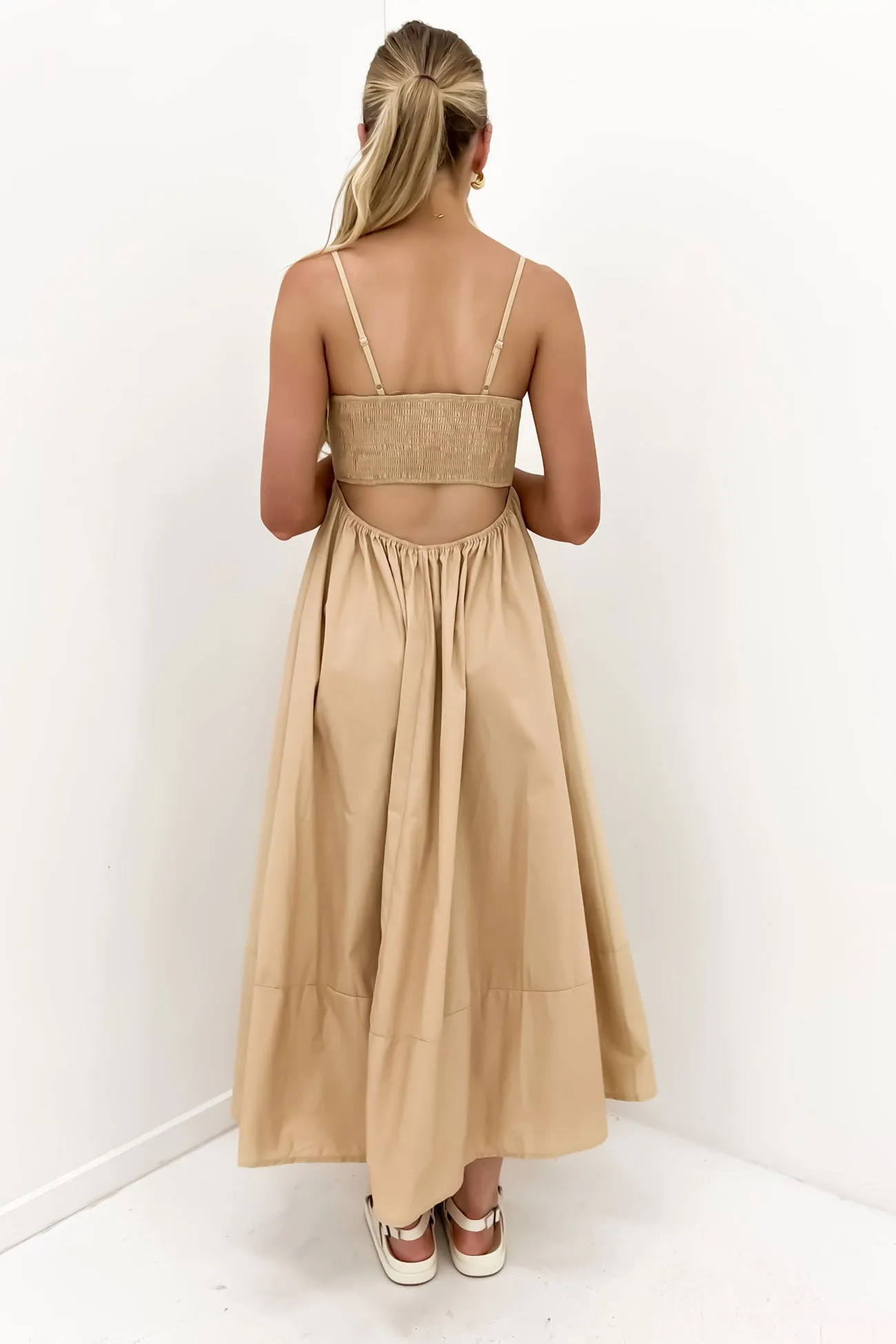 Indie Midi Dress Beige Anytime Fit Church Proper