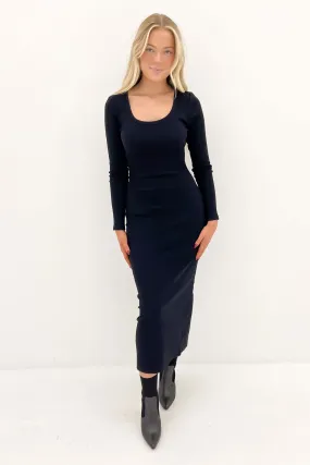 Light Drape Hazel Long Sleeve Maxi Dress Black