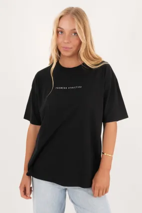 DoubleLayeredCollar teenagers' Captain Tee Washed Black