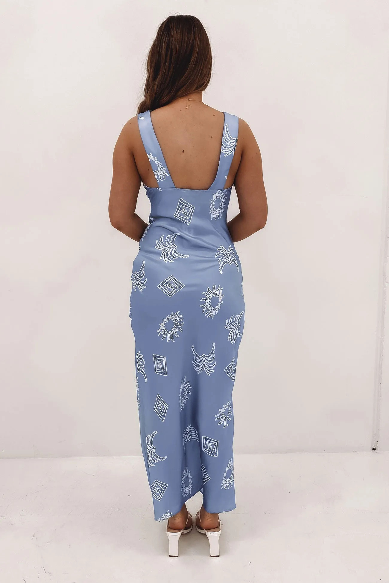 Outdoor Vibe Art Inspired Paloma Maxi Dress Blue Honolulu
