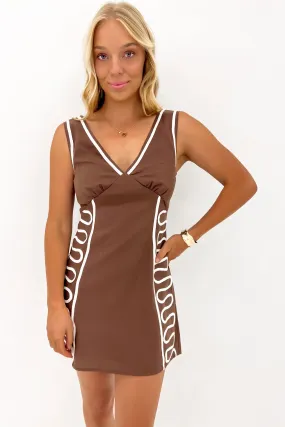 Comfort Stretch Steph Mini Dress Brown Beige
