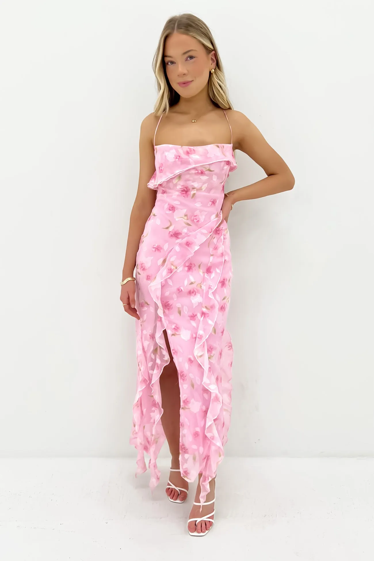 Texture Glow Loz Maxi Dress Pink Frolic