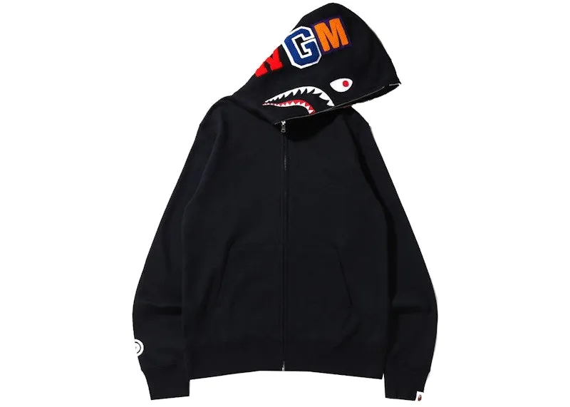 Elegant Appearance Flared Bape Shark Full Zip Hoodie (Ss22) Black