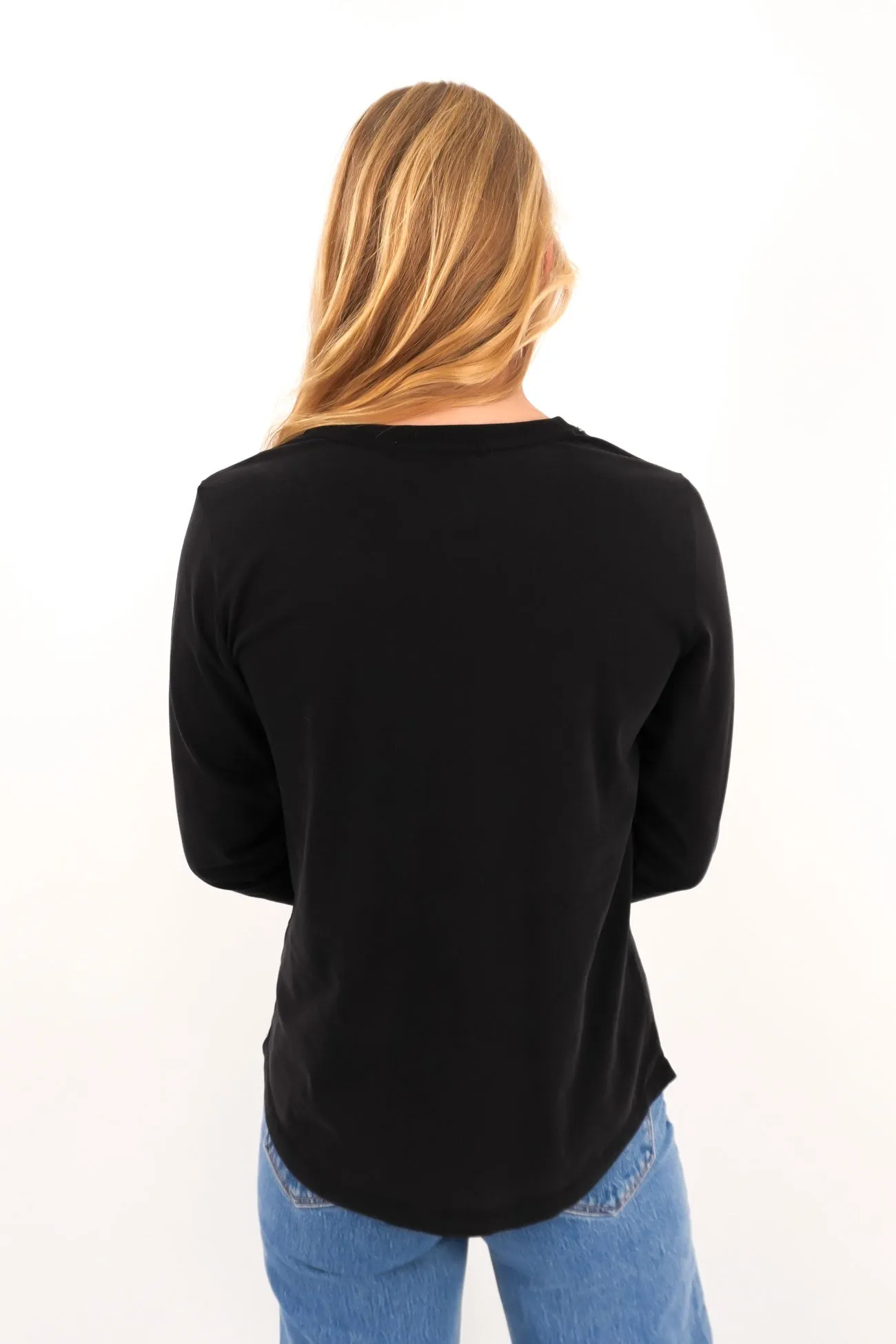 Earth related Work related Signature Long Sleeve Tee Washed Black