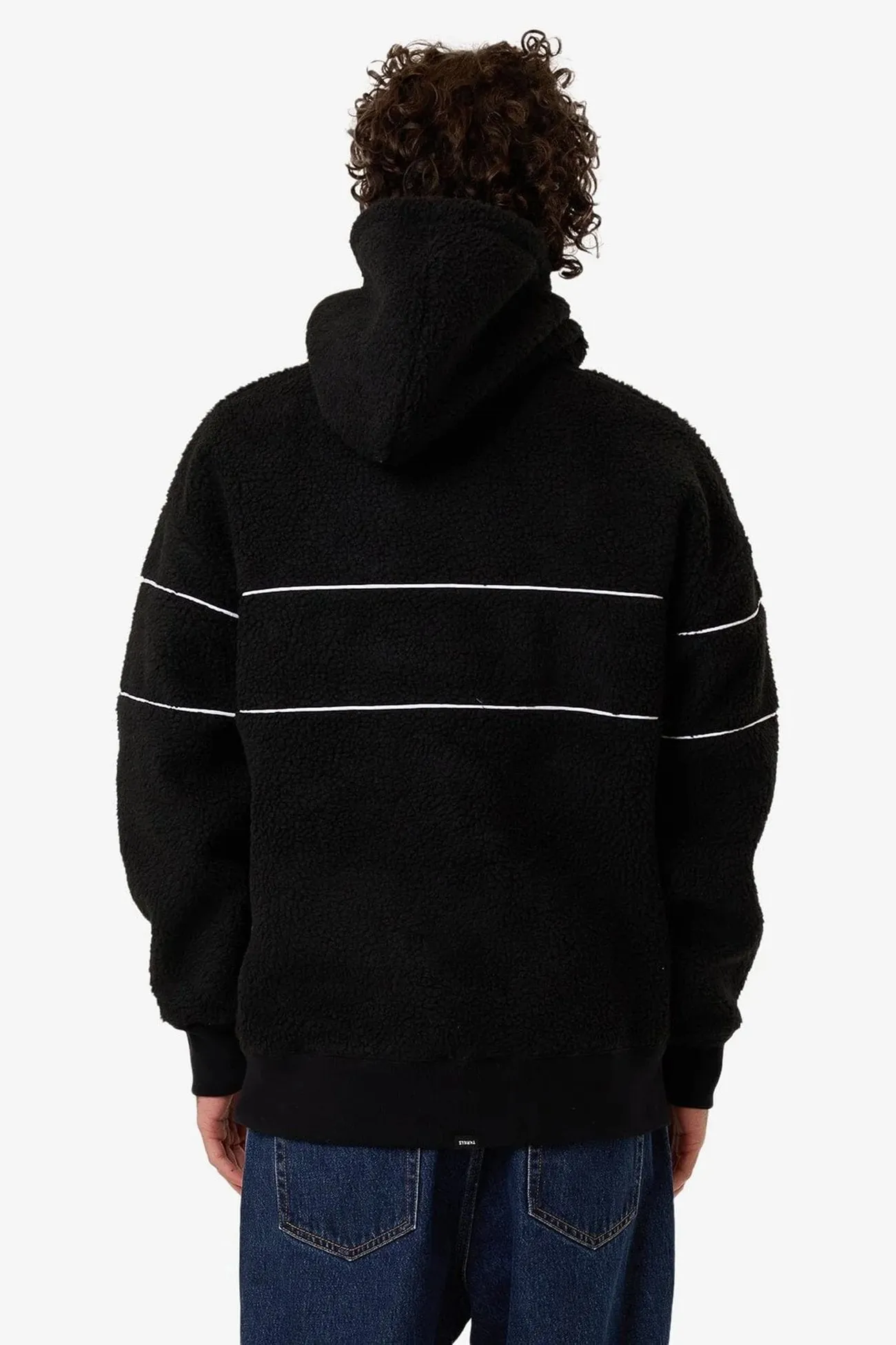 Warmth Retention Removable Hood Hazed Slouch Hood Polar Fleece Black
