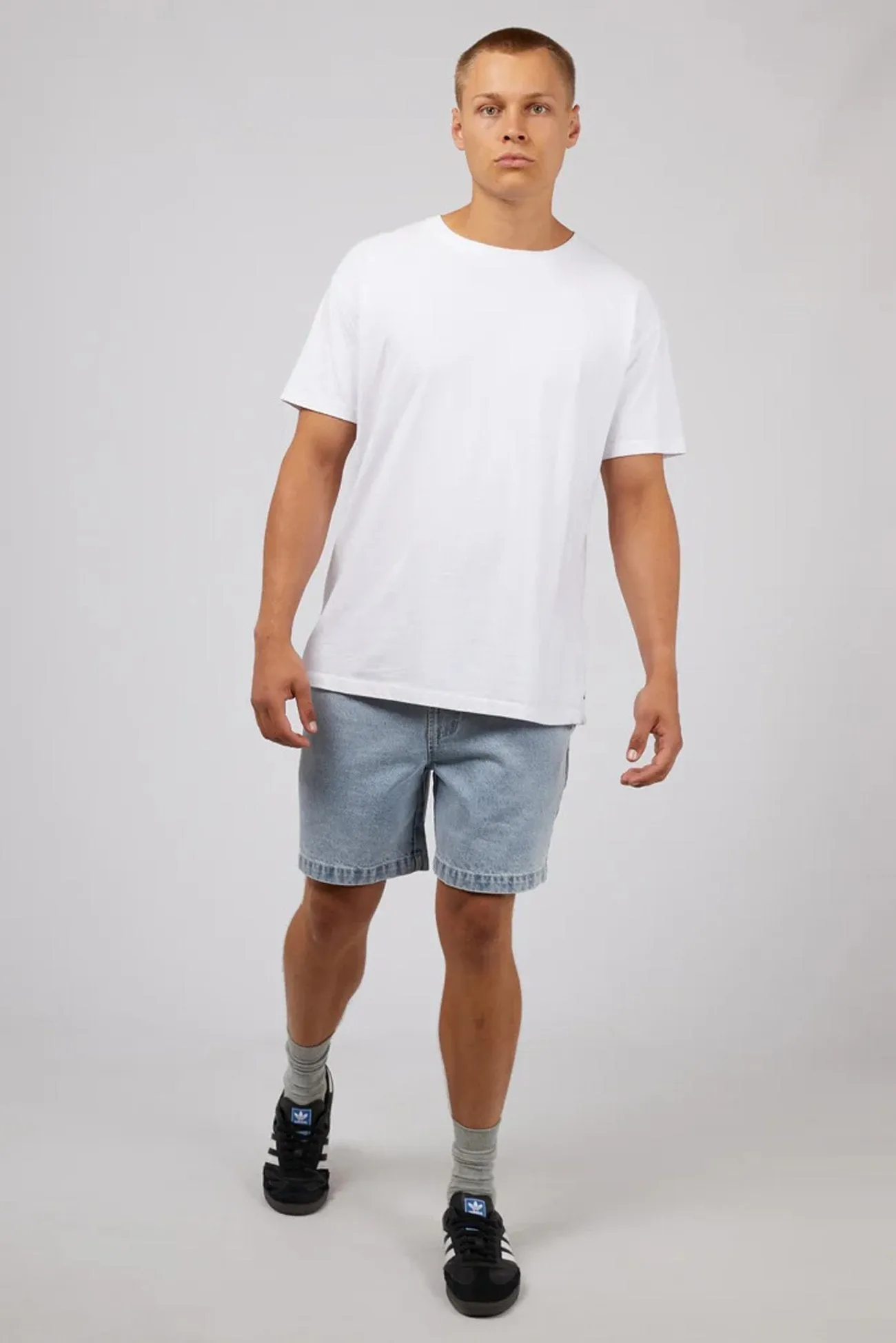 Rider Denim Short Bleach Blue Concert wear Low Profile Zipper