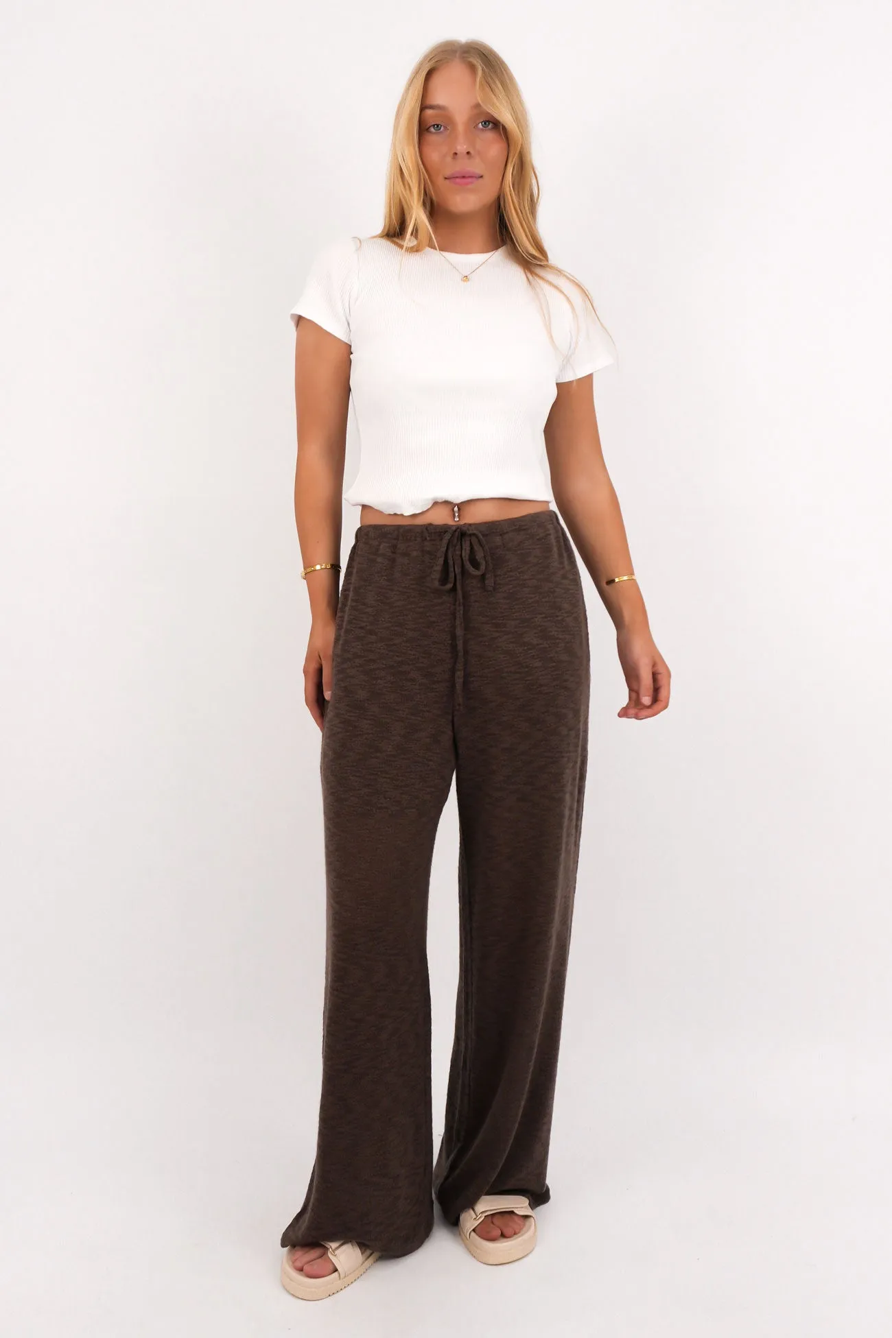 Soft and Light Minimalist Design Leonie Pant Chocolate