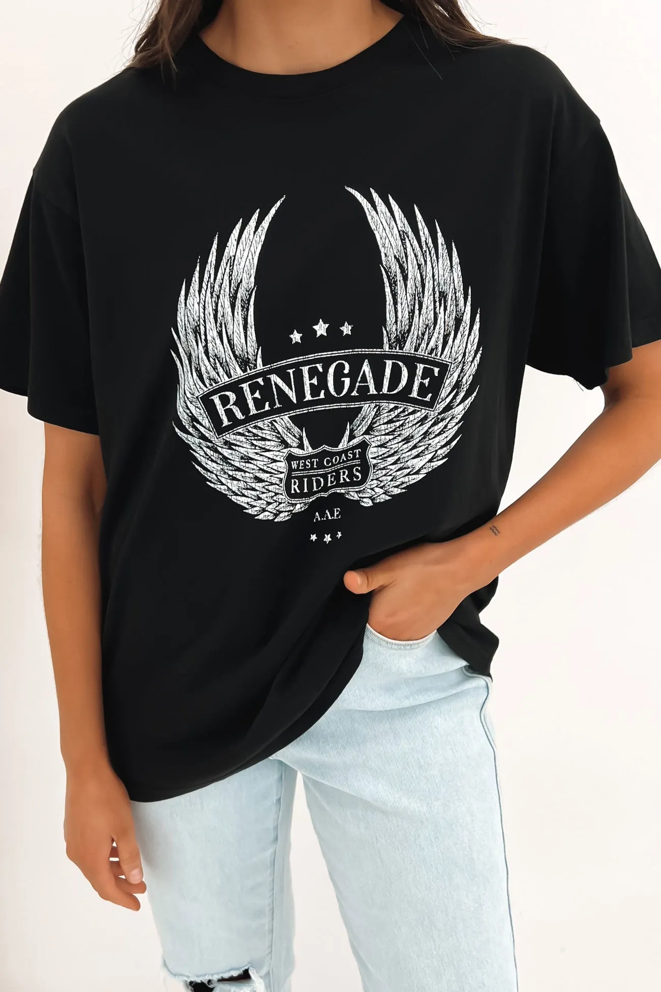 Renegade Rider Tee Washed Black All Season Wear
