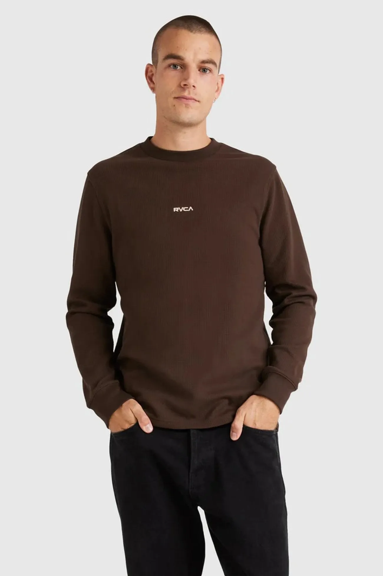 Beach related Adjustable Union Waffle Long Sleeve Chocolate