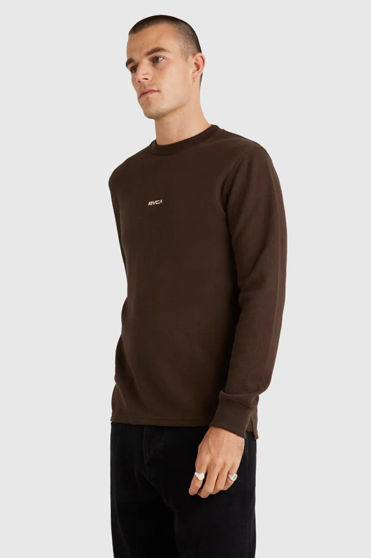 Refined Union Waffle Long Sleeve Chocolate