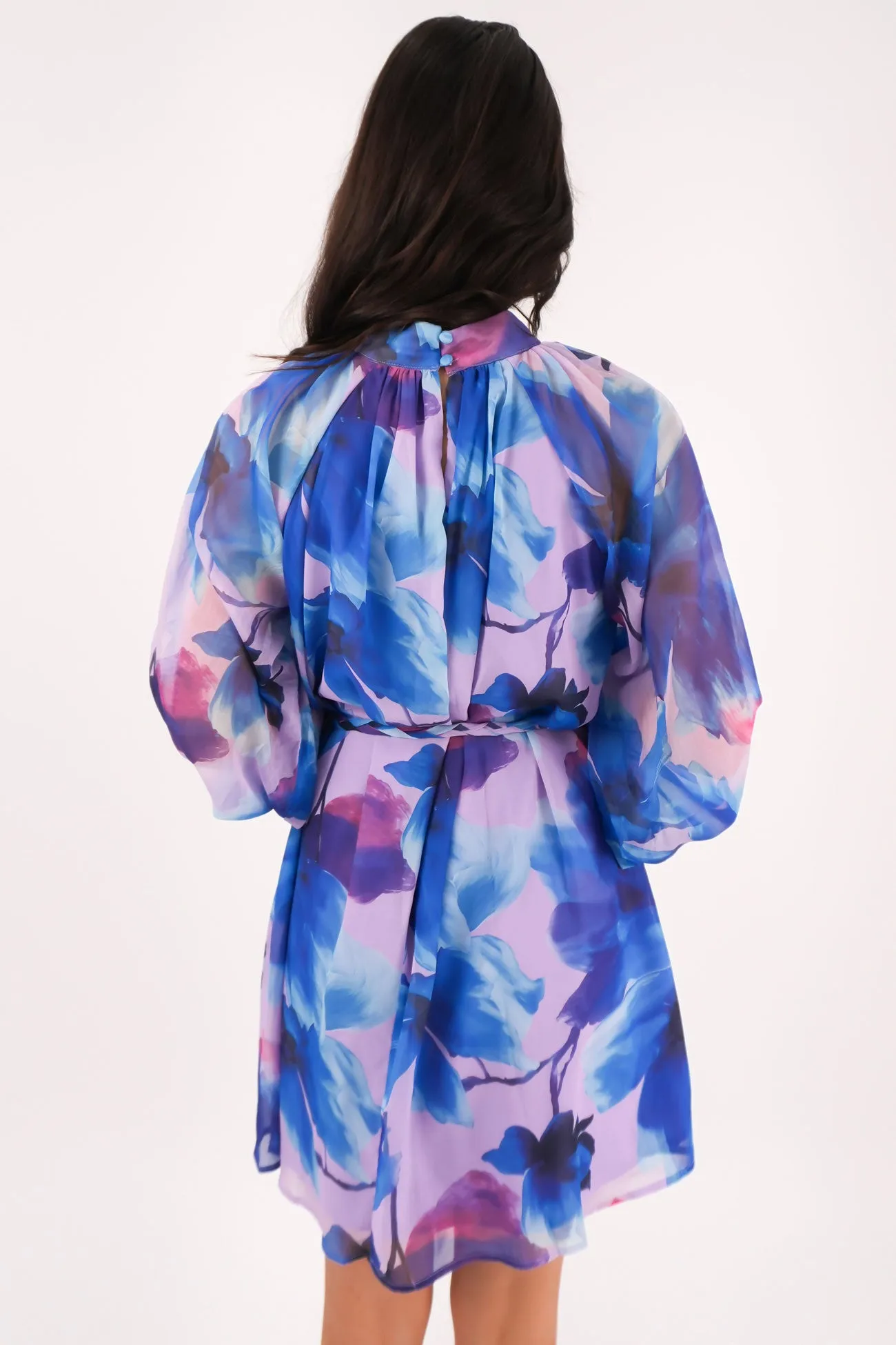 single wear Panelled-Design Meera Mini Dress Blue
