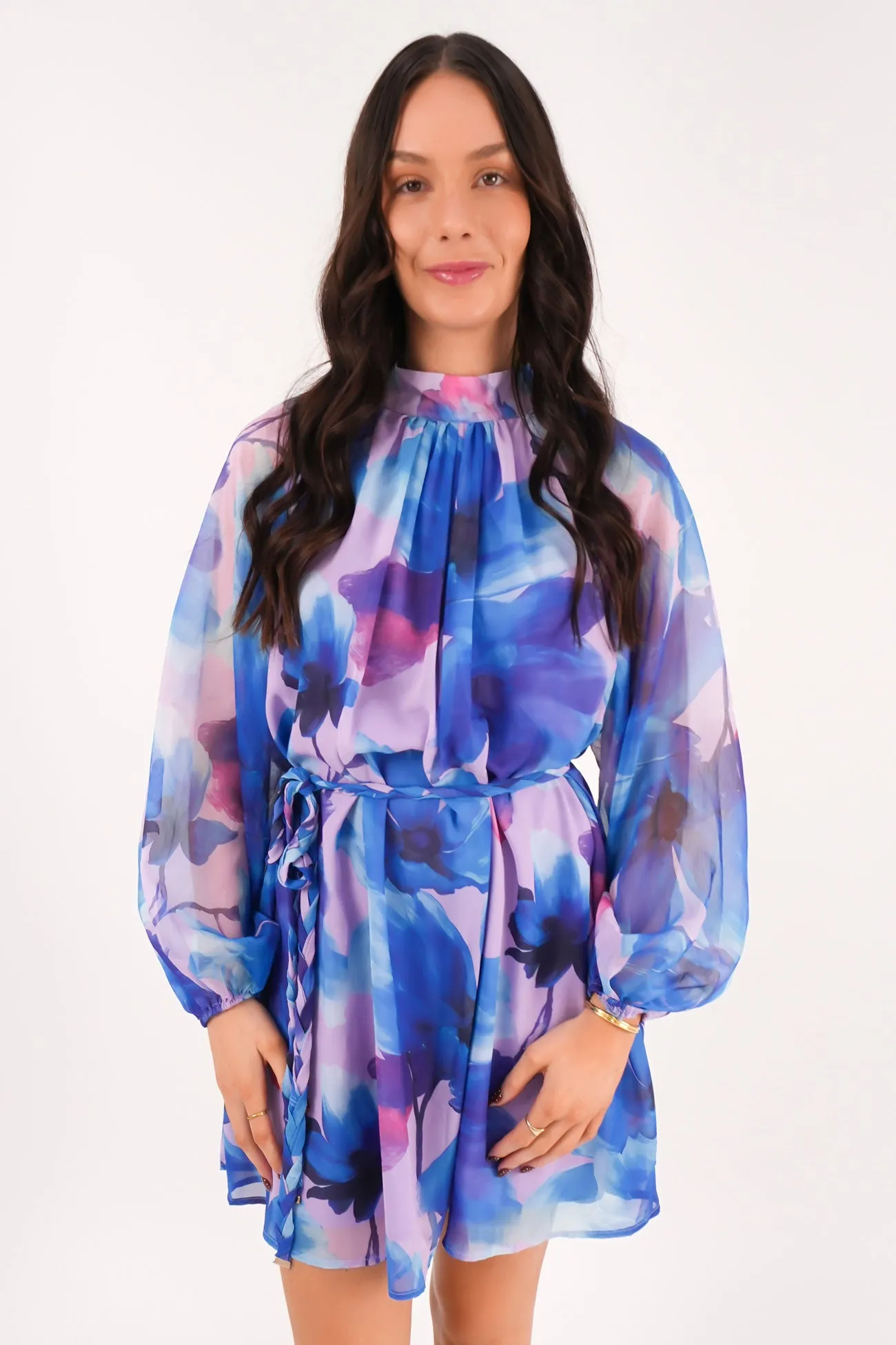Comfort Layer Wear Polished and Elegant Meera Mini Dress Blue