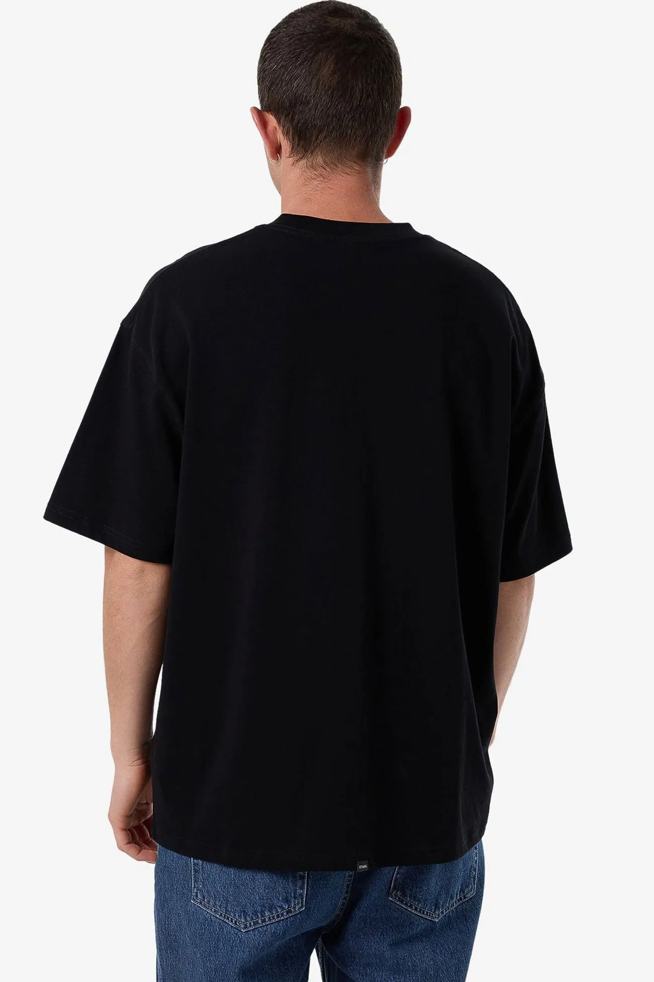 Superior Thrills Box Fit Oversize Tee Black Ribbed Collar Trim