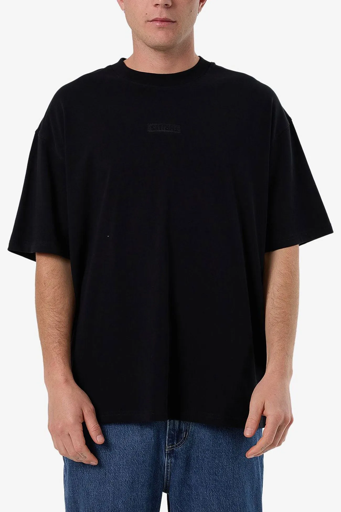 Superior Thrills Box Fit Oversize Tee Black monochromatic