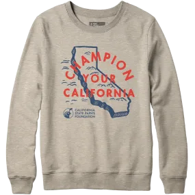 Unisex Champion Your California Crew Sweatshirt Flatlock stitching